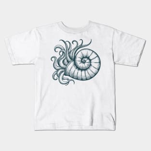 Sea Shell with Mollusc Tentacles Kids T-Shirt